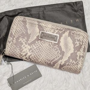 NEW ~ CHARLES AND KEITH Snake print Wallet.